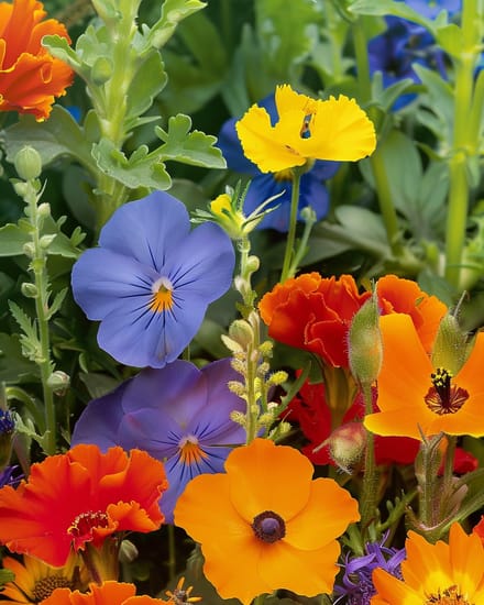 Eetbare Bloemen Zaden Mix Eenjarig Mengsel Lange Bloeiperiode Diversiteit