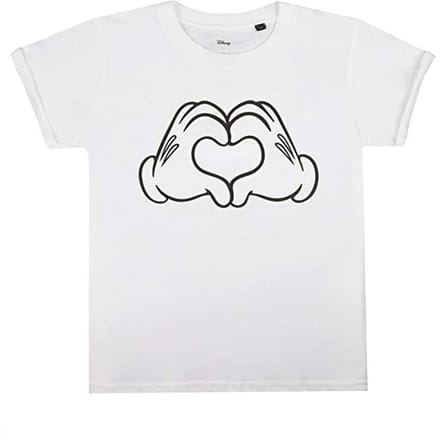 Disney Meisjes Love Hands Mickey Mouse T-shirt (Wit)