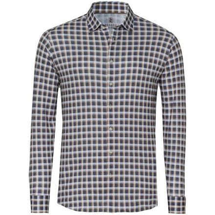 Desoto Overhemd Casual Kent Multi Check Beige-Blauw / male