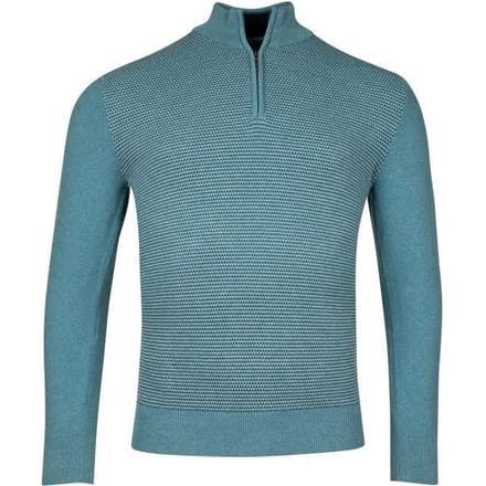 Baileys Trui Half Zip Collar Structure Knit Three-Color Front Sky Blue Melange / male