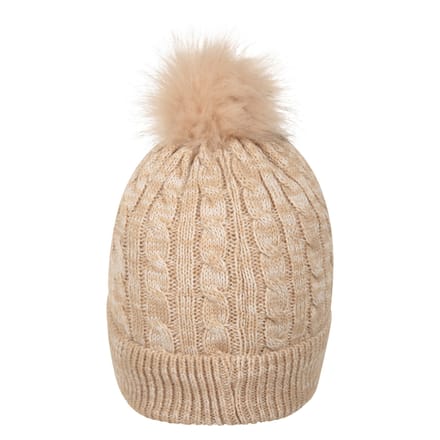 Mountain Warehouse Dames/Dames Pom Pom Faux Fur gevoerde muts (Beige)
