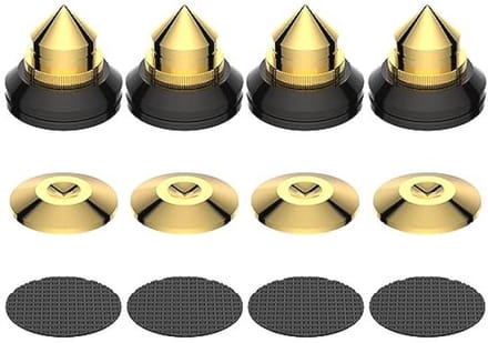 Absorberende luidsprekerspikes - 4 stuks hoogte verstelbaar voor trillingsdemping