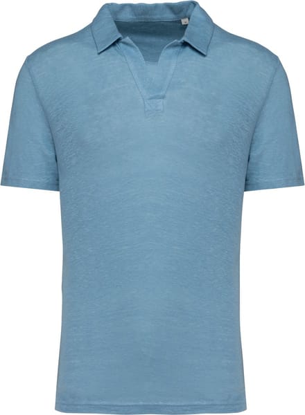 Spasso Linnen herenpolo SP220 - Cool blue - L