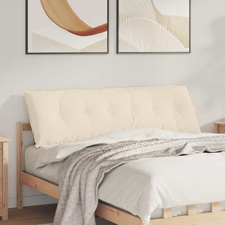 vidaXL - Rugkussen - Beige - 160 - x - 50 - cm - Microvezel - Stof
