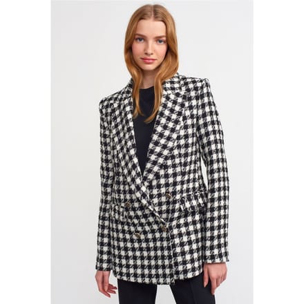 Geverfd Tweed Lange Blazer Jas