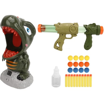 Jouet Dinosaure Lanceur de Projectiles Électrique Cible LCD Balle Souple Ensemble de Jouets Dinosaure Lanceur brown