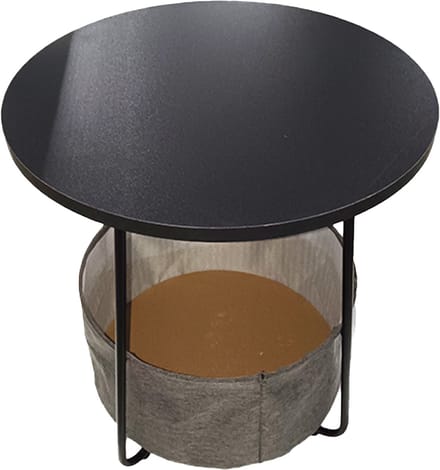Bijzettafel - 45 cm - met mand - woonkamer - zwart-grijs
