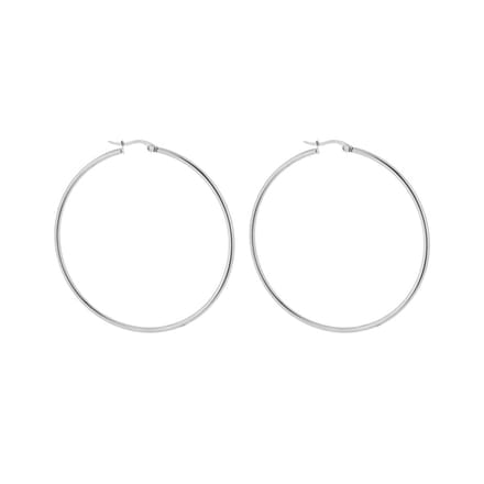 Bijoutheek Oorringen (60mm x 2mm) Silver