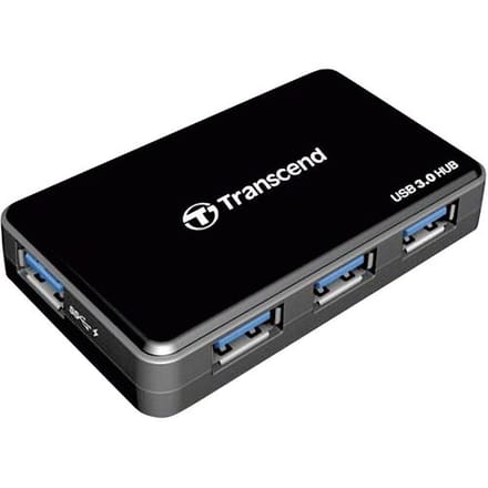 Transcend TS-HUB3K TS-HUB3K USB-hub 4 poorten USB-A USB 3.0 5 GBit/s Zwart