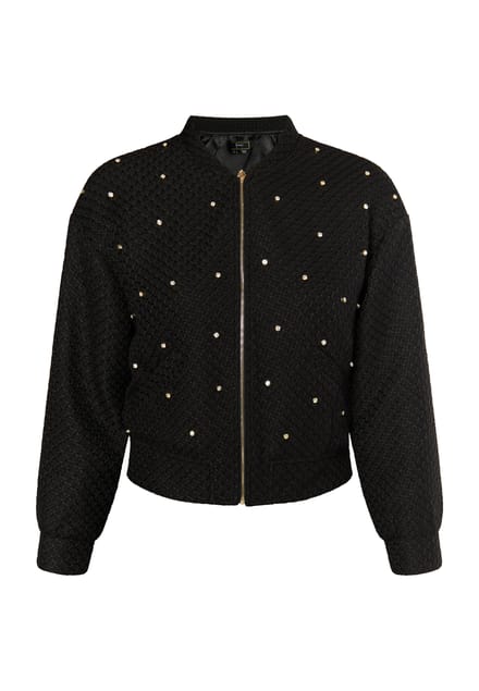 Faina Boucé jasje met strass steentjes Dames zwart
