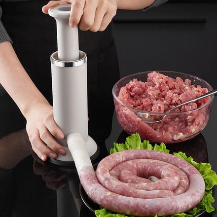 Worstenvuller - Vleesmaker - Zelf Worst Maken - Verticale Vulling - 22.5 cm - Zilver