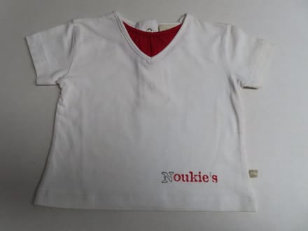 Noukie's - T shirt korte mouw - Meisje - Wit / rood - 18 maand 86