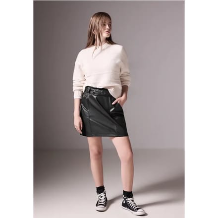 Rok in lederlook