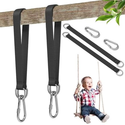 Hammock Straps Set van 2 met Carabiner en D-Ringen - Outdoor Hammock Attachment Loops - 50 cm x 2.5 cm