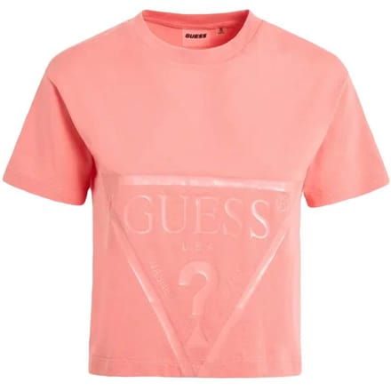 Guess dames T-shirt met klassiek logo en driehoekig design