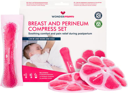 Wondermom Borst en Perineum compress set [3ST] - [koud/warm kompres] - [kraampakket] - [herbruikbaar]