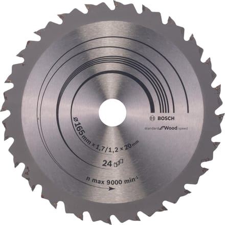 Bosch RUNDSAVKL Ø165X1.7X20 24T SPEEDLINE