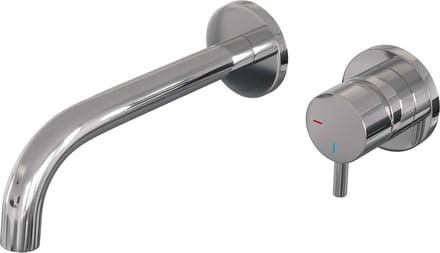 Brauer Chrome Edition Wastafelmengkraan inbouw - gebogen uitloop links - hendel kort smal - model B 1 - chroom