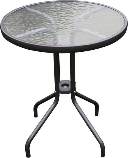 Ronde Bistrotafel van Glas en Metaal - 60 cm Diameter - Antraciet