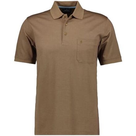 Ragman Softknit Poloshirt Breast Pocket Pima Cotton Mix Chestnut / male