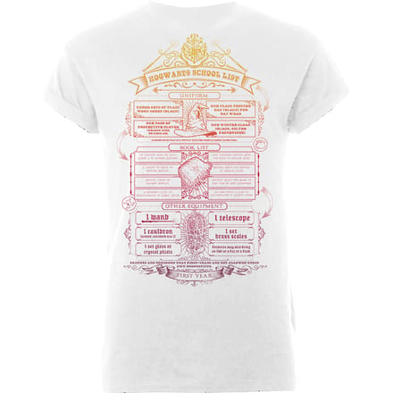 Harry Potter Hogwarts School List Heren T-shirt - Wit - XXL