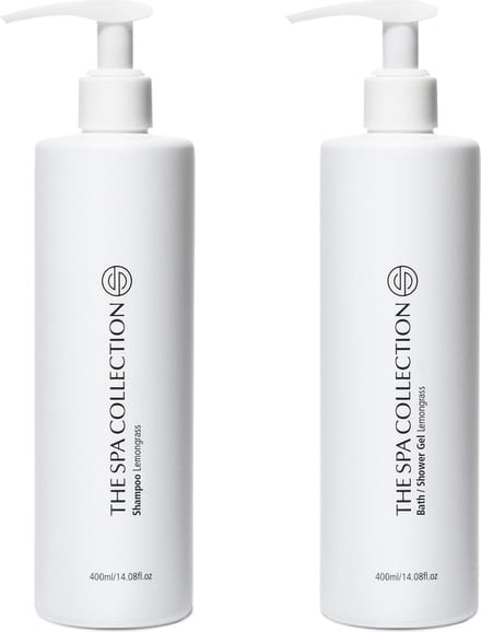 The Spa Collection Lemongrass - Shampoo + Body Wash - Milde formulering - 400 ml - Pompfles - Set van 2 stuks