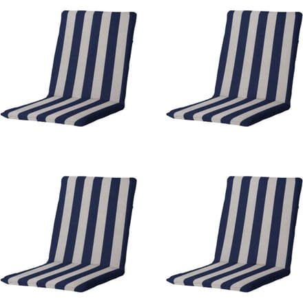 Madison - Stapelstoelkussen Amora - Blauw - 97x49x5cm - Set van 4