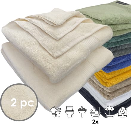 iSleep Terry Badlaken - 2 Stuks - 70x140 cm - Licht Beige