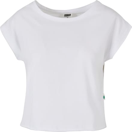 Urban Classics Dames-T-shirt: Ladies Organic Open- Edge -T-shirt