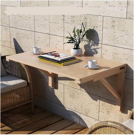 Uitschuifbare Eettafel - Klaptafel Wandmontage - Ruimtebesparend Wonen - Massief Hout Waterdicht - 60 x 120 cm
