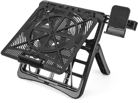 Multifunctionele laptopstandaard-opvouwbaar-verhoogd-koeling-plastic-met telefoonhouder-kantoor en thuisgebruik