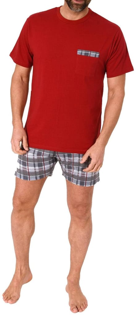 Normann herenpyjamashort met korte mouwen in geruite look - ook in grote maten