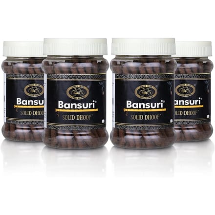 Cycle Pure Bâtonnets d'encens Dhoop sans bambou Pack de 4 100g chacun Parfum Guggal pour Pooja Méditation Usage Quotidien black