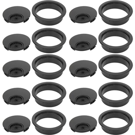 10 Pièces Passe-câble Noir Brillant Bureau ABS Plastique Trou de Câble Organisateur de Port 60mm