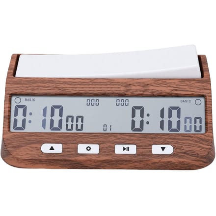 Schaakklok Multifunctioneel Houtnerf Design Draagbaar Professioneel Digitale Schaakklok Spel Timer gray