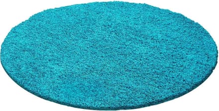 Hoogpolig vloerkleed Life - turquoise - rond - O 200 cm