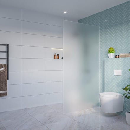 FugaFlow Eccelente Vetro Inloopdouche - mat glas - 110x200cm - 8mm - nano - blind inbouw profiel