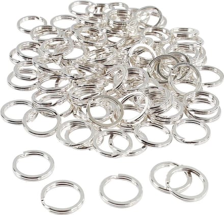 Splitring, d 15 mm, verzilverd, 100 stuk/ 1 doos