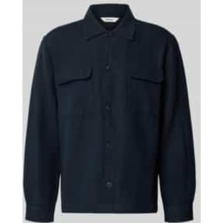 Hemdjack met relaxed fit van mix van katoen en linnen model 'LEROY'