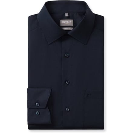 OLYMP Luxor comfort fit overhemd - popeline - marine blauw - Strijkvrij - Boordmaat: 42 (EU maat: L)