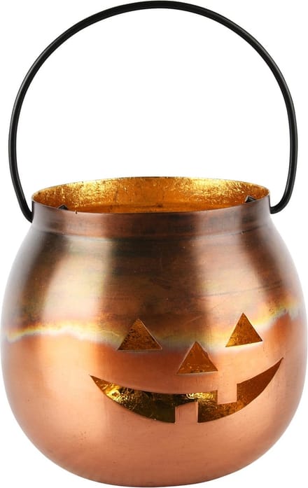 Dekoratief | Theelichthouder 'Pumpkin Face', metaal, 12x12x11cm | A248174