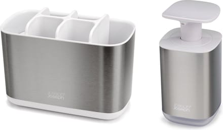 Joseph Joseph Badkamer Organizer - Badkameraccessoires - Set van 2 - RVS - Zilver/wit