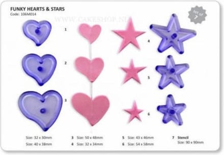 JEM Funky Hearts & Stars Set/6