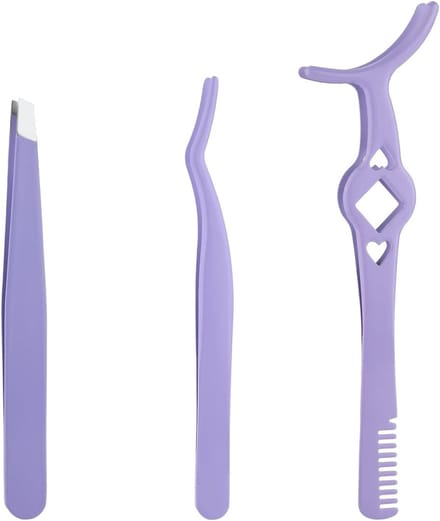 Set van 3 Wimperpincetten, Diverse Stijlen voor Valse Wimpers, RVS Applicator en Kam voor Make-up Beginners