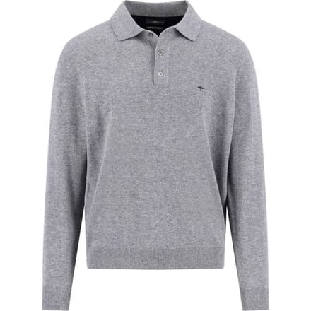 Fynch-Hatton Trui Polo Pullover Merino Cashmere Steel / male