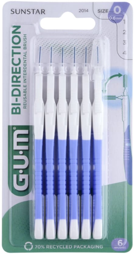 GUM - Bi-Directions 0.6 mm - 4 x 6 stuks - Voordeelverpakking
