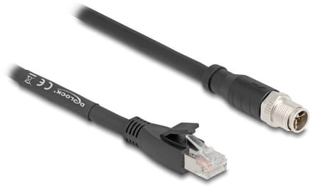 M12 8-pins X-gecodeerd (m) - RJ45 (m) industriële netwerkkabel | CAT5e | PVC | 2 meter