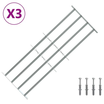 vidaXL - Beveiligingsrooster - voor - ramen - met - 4 - kruisbalken - 3 - st