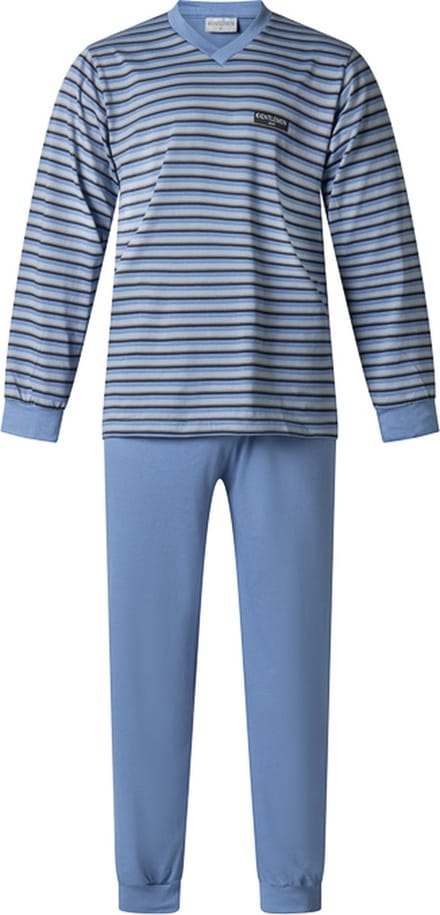 Gentlemen - heren pyjama 114237 - V-hals - rafblauw - maat L