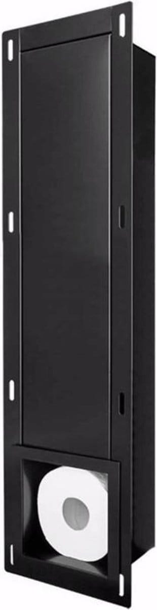 Inbouw Toilet Reserve Rolhouder RVS Mat Zwart